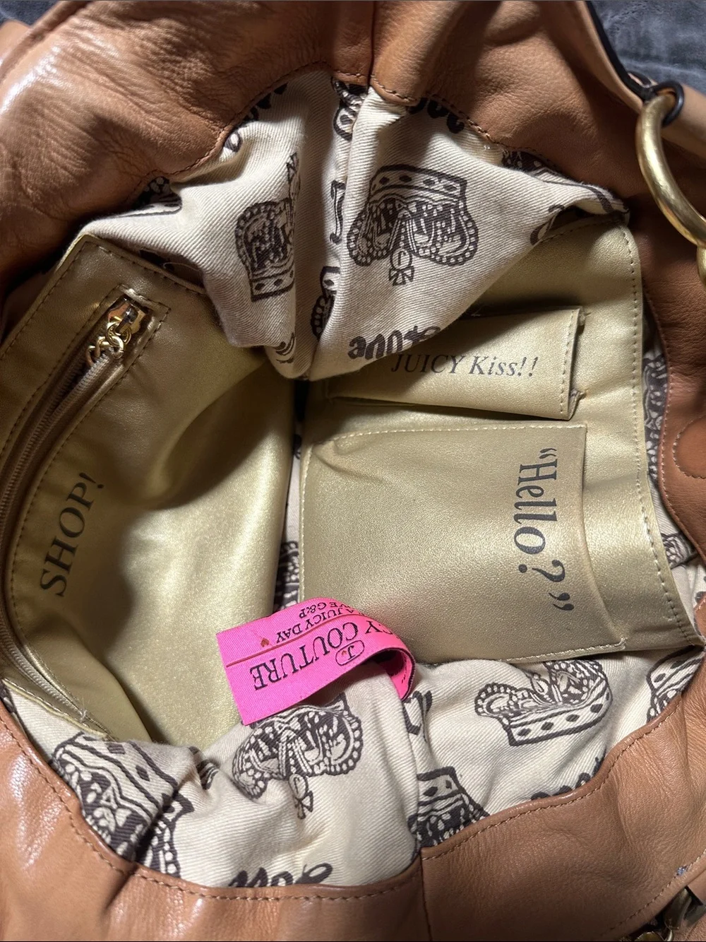 Juicy Couture Shoulder Bag with Heart Key Charm